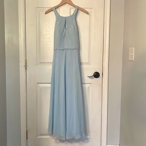 Azazie. Light blue bridesmaid dress. Size A12. Worn once